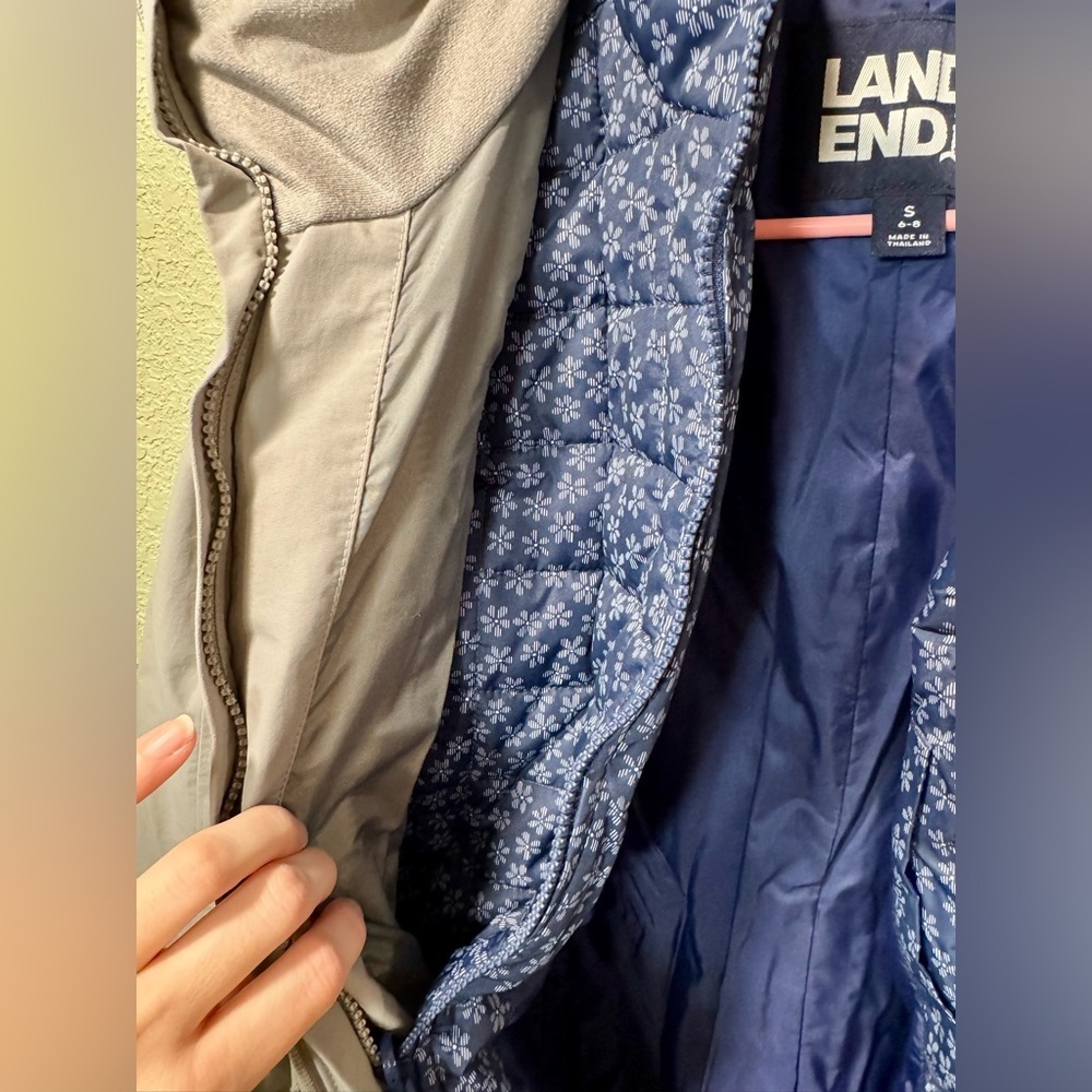 Lands' End 3 in 1 Winter Gray Coat Size S 6-8 - Picture 8 of 9